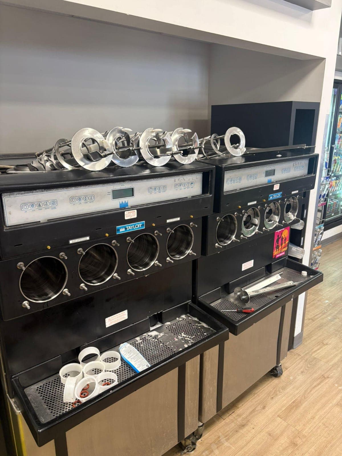 Taylor commercial frozen beverage machines in-store, serviced by Aaron Cold Tech