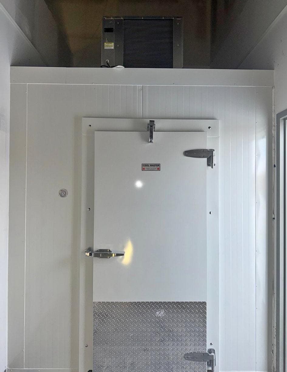 Walk-in cooler interior with Cool Master evaporator unit